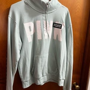 PINK Mint half zip sweatshirt